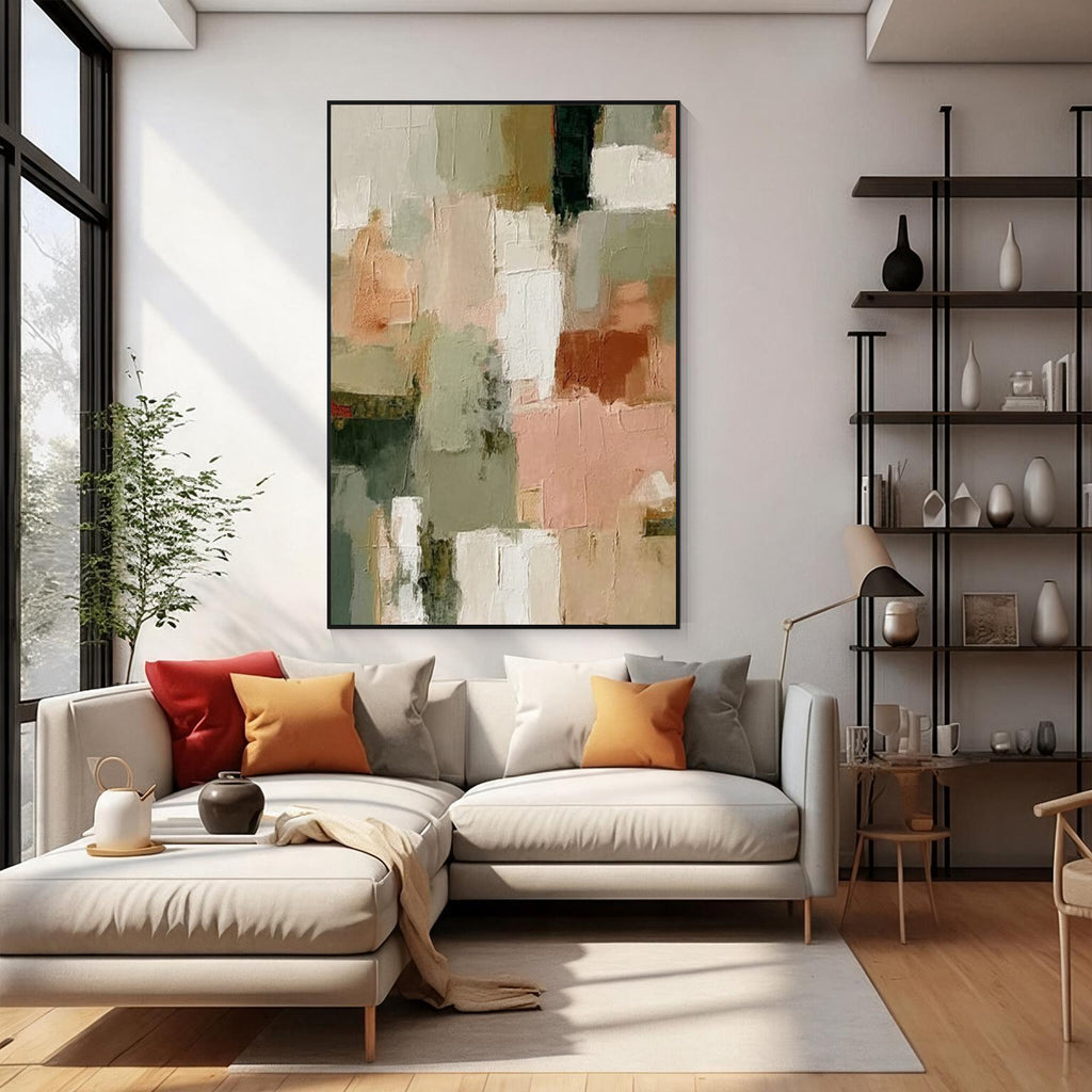 Neutrales abstraktes Wandbild mit Struktur #005