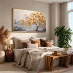 Golden Tree Textured Landscape Painting-FW010