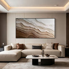 Neutral Brown and Cream Textured Abstract Wall Art