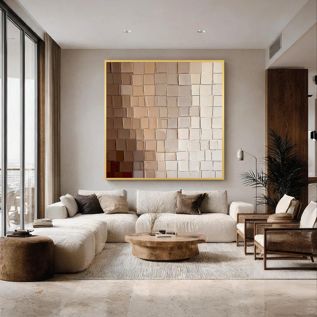 Neutral Geometric Abstract Wall Art