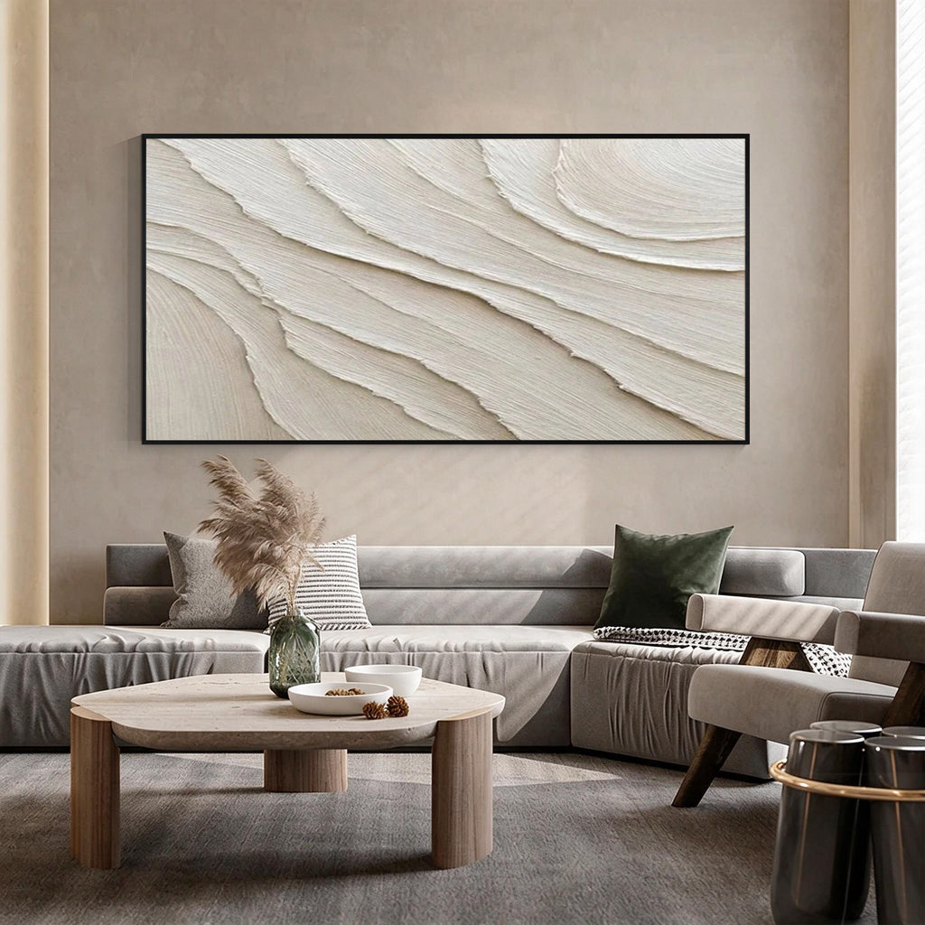 Ivory White Abstract Wall Art-WS002