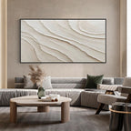 Ivory White Abstract Wall Art-WS002