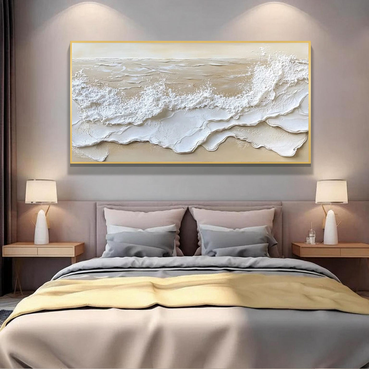 Textured Ocean Waves Oil Painting-ST75