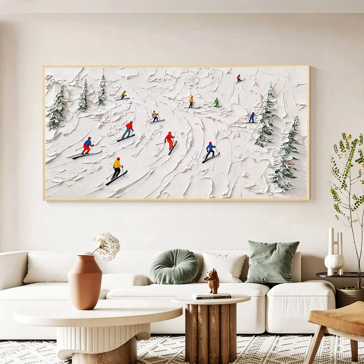 Abstract Skiing Textured Oil Painting_SW01