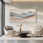 White Abstract Textured Canvas Wall Art