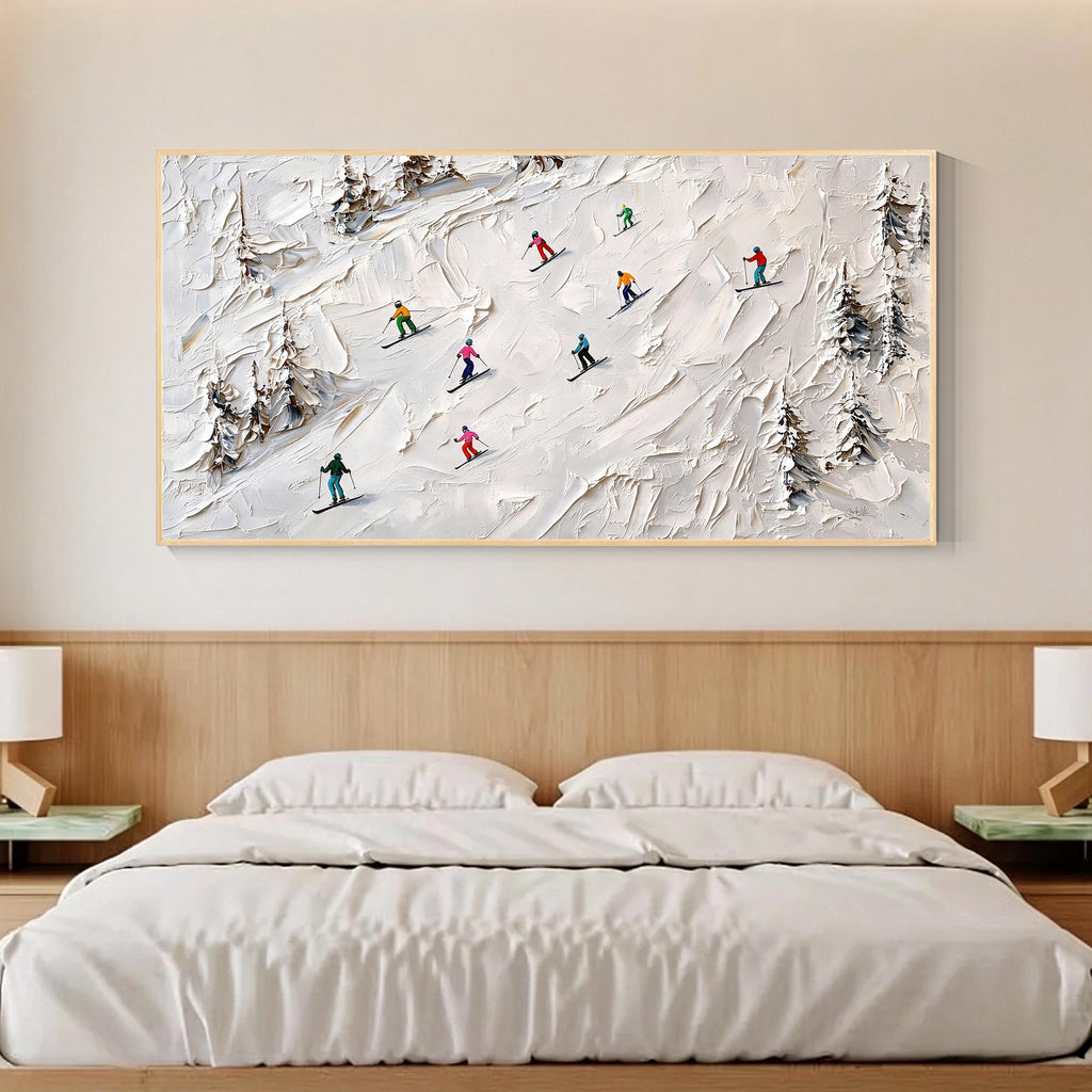 Abstract Skiing Textured Oil Painting_SW02