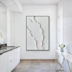 White Textured Abstract Wall Art