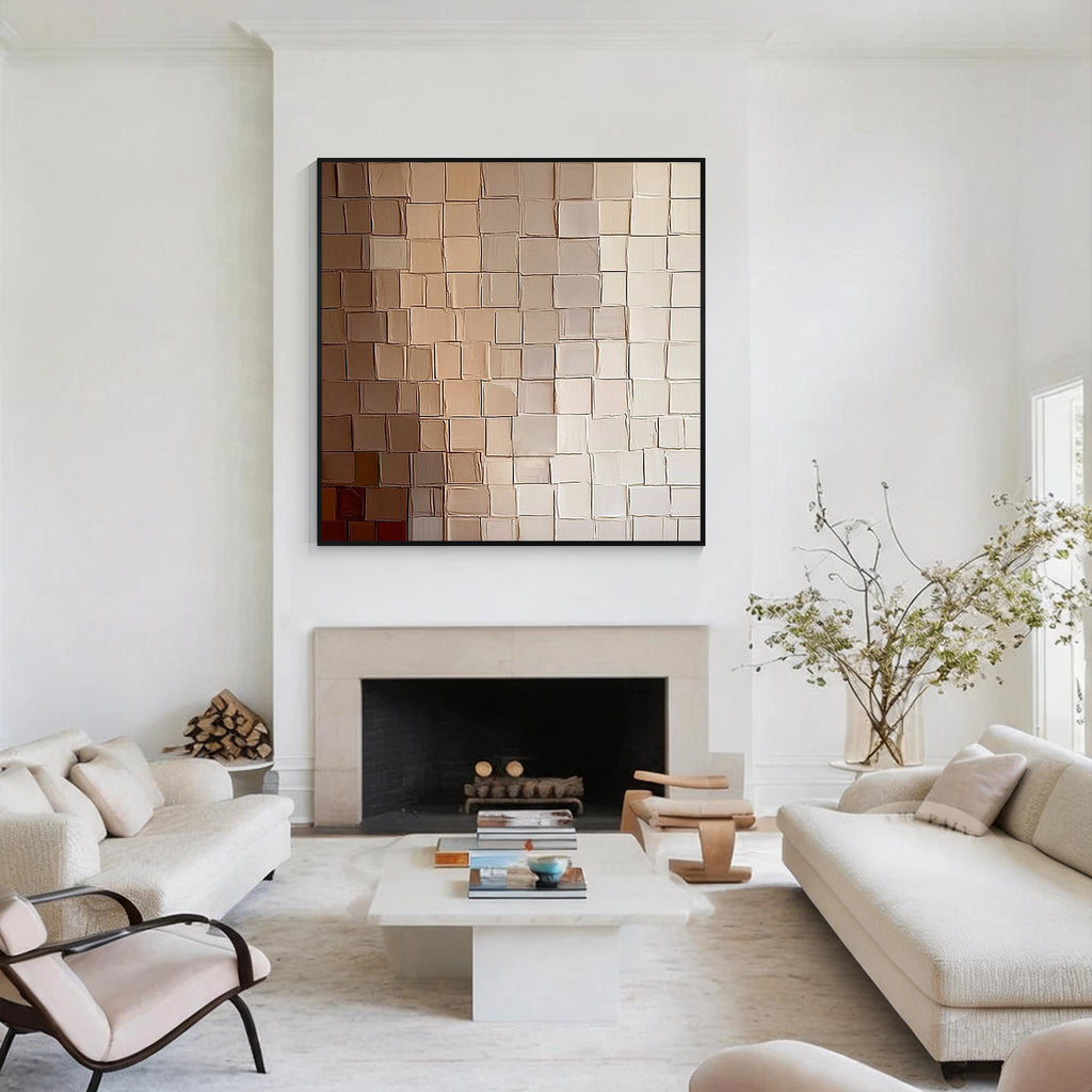 Neutral Geometric Abstract Wall Art