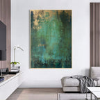 Emerald Green Abstract Textured Painting-WS001