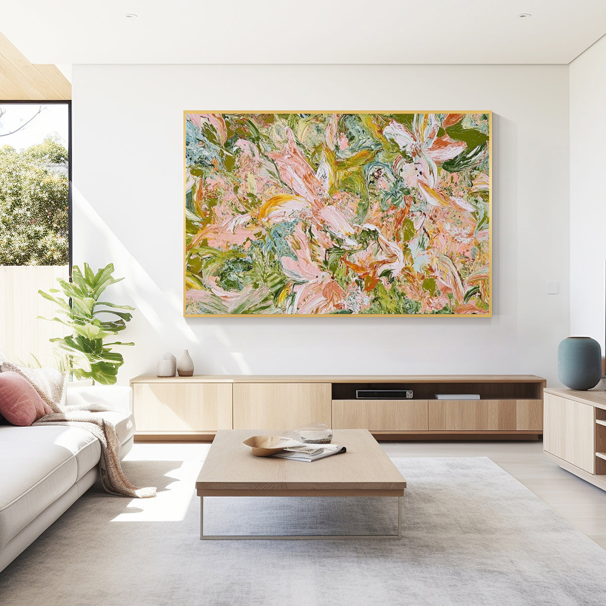 Abstract Floral Textured Canvas Wall Art