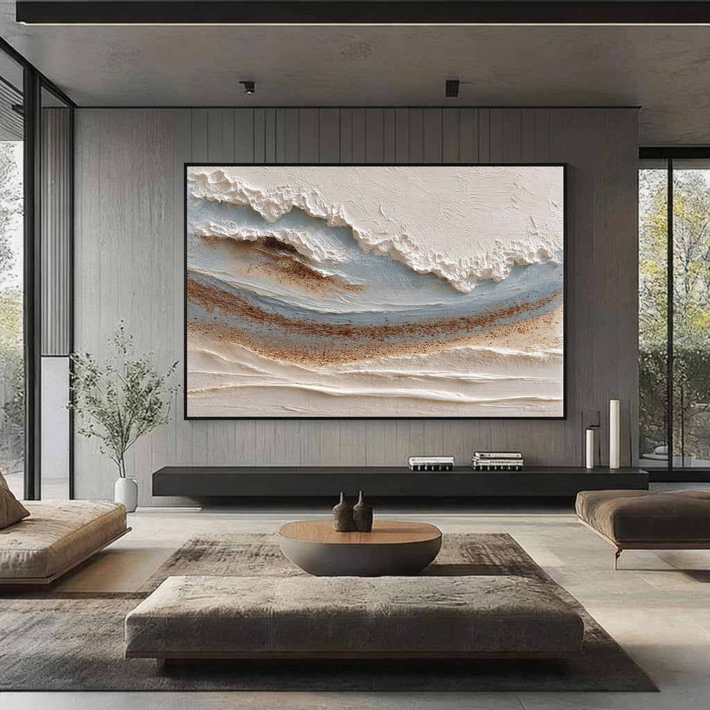 Textured Abstract Ocean Wave Wall Art