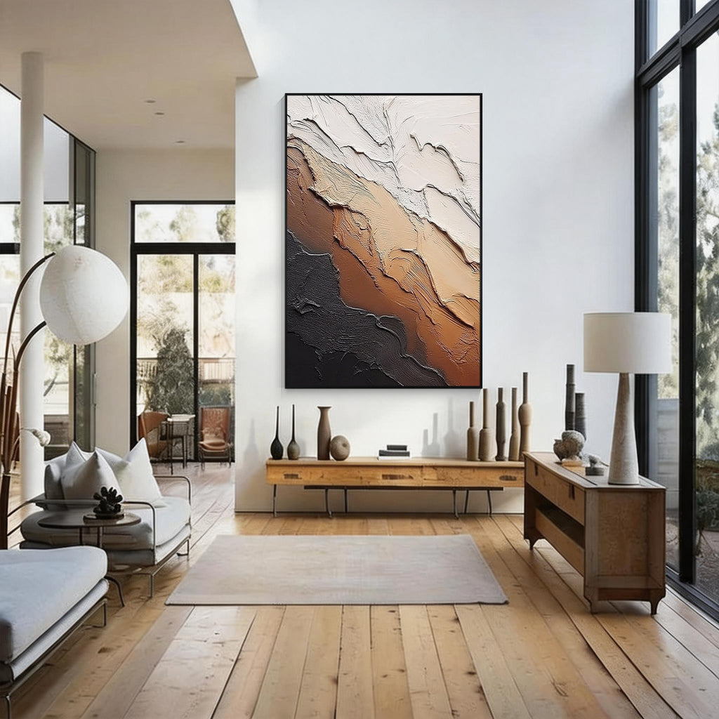 Earth Tone Textured Abstract Painting