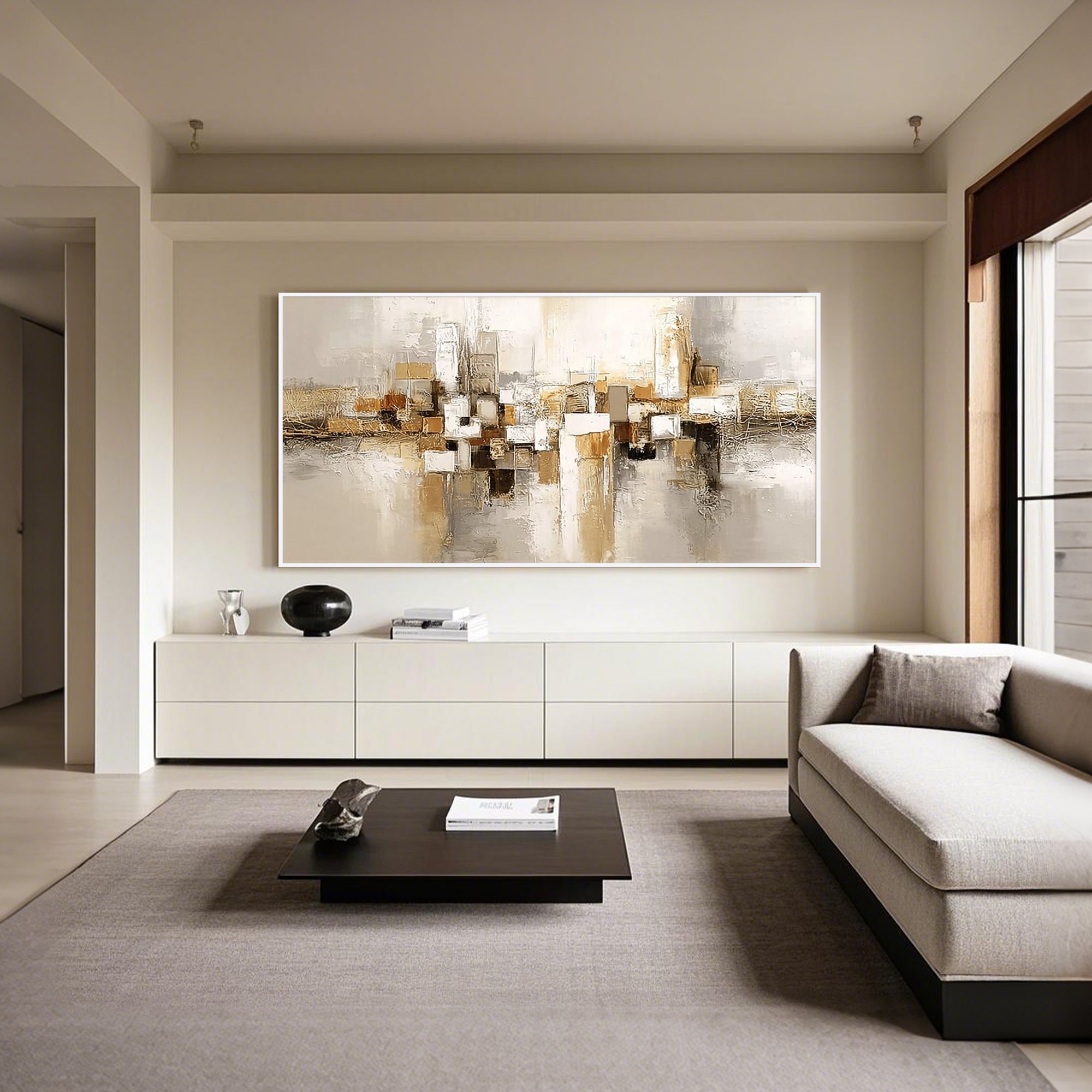 Modern Abstract Gold Textured Wall Art