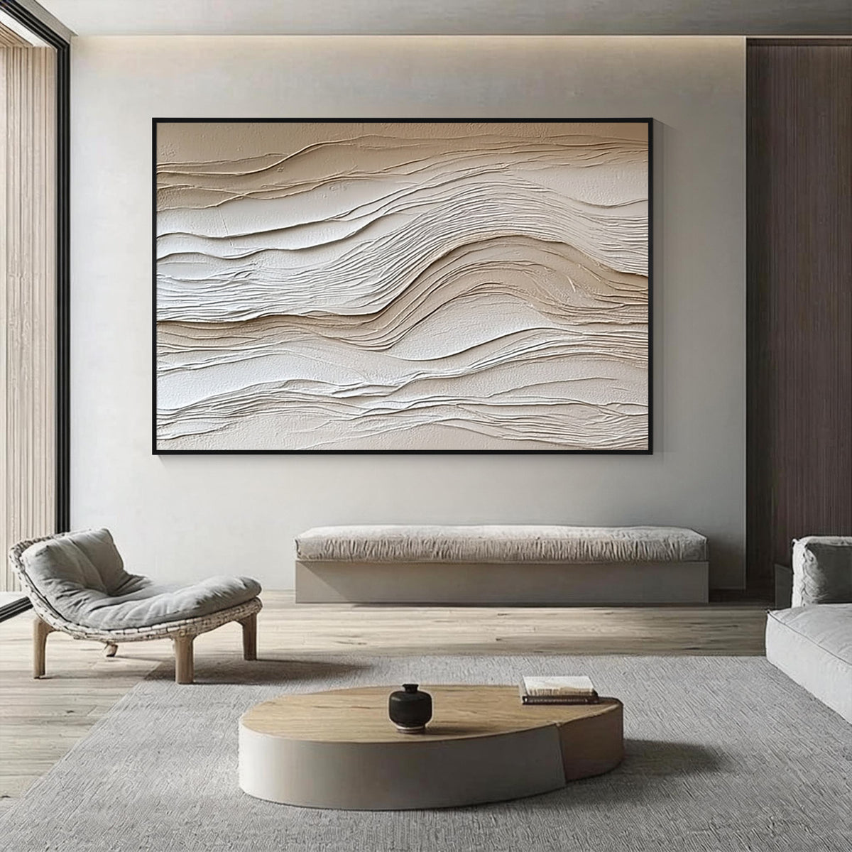 Neutral Textured Abstract Wall Art #003