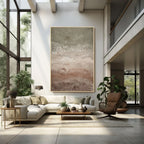 Taupe Textured Abstract Wall Art