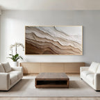 Neutral Brown and Cream Textured Abstract Wall Art