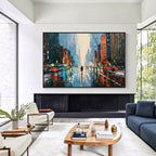 Modernes Leinwand-Wandbild einer Stadtstraße