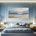 Coastal Serenity Ocean Wave Textured Canvas Wall Art