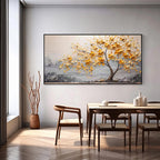 Golden Tree Textured Landscape Painting-FW010