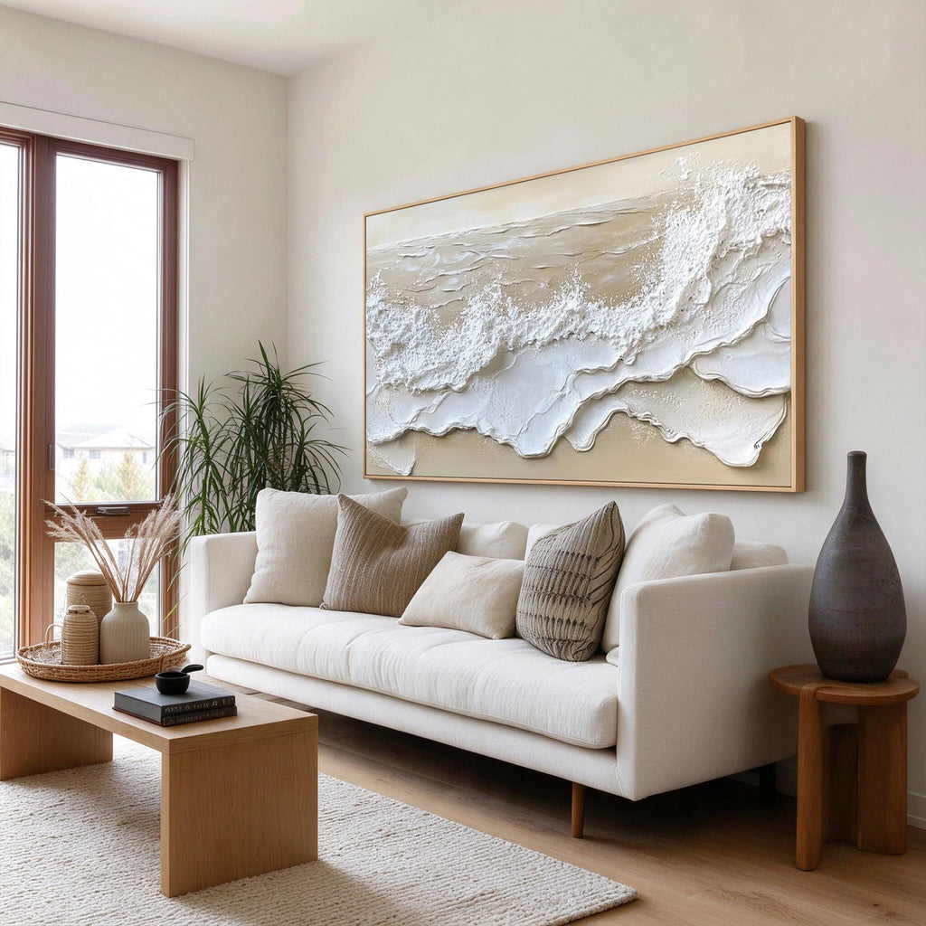 Textured Ocean Waves Oil Painting-ST75