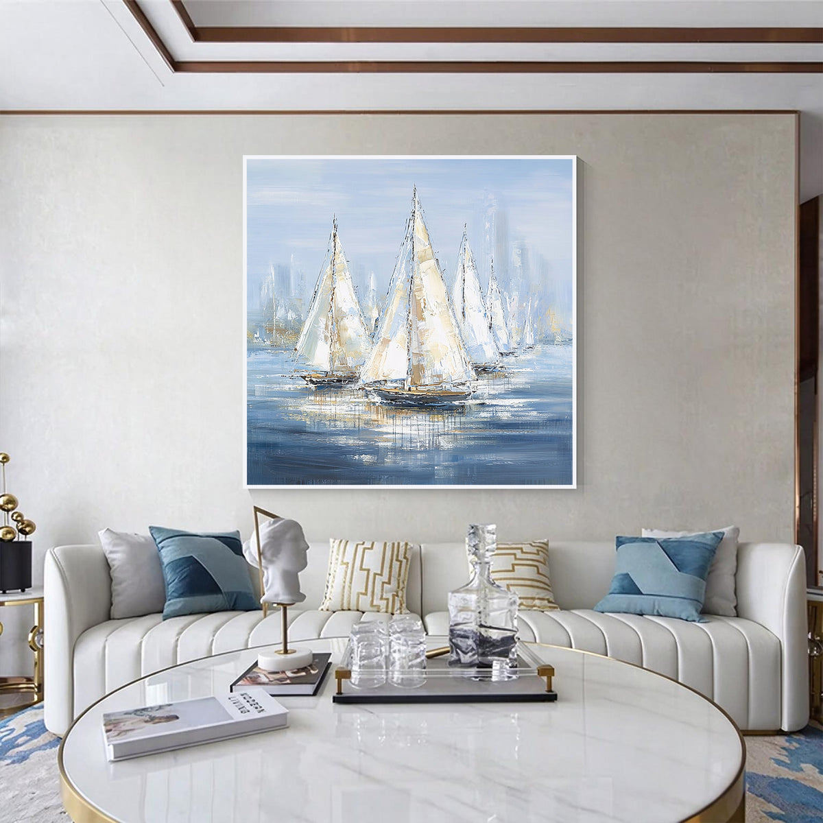 Modern Sailboat Coastal Wall Art