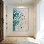 Textured Beach Canvas Wall Art with Ocean Waves