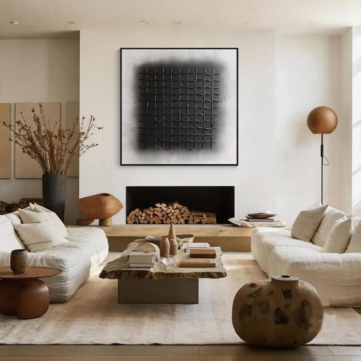 Black and White Geometric Abstract Wall Art