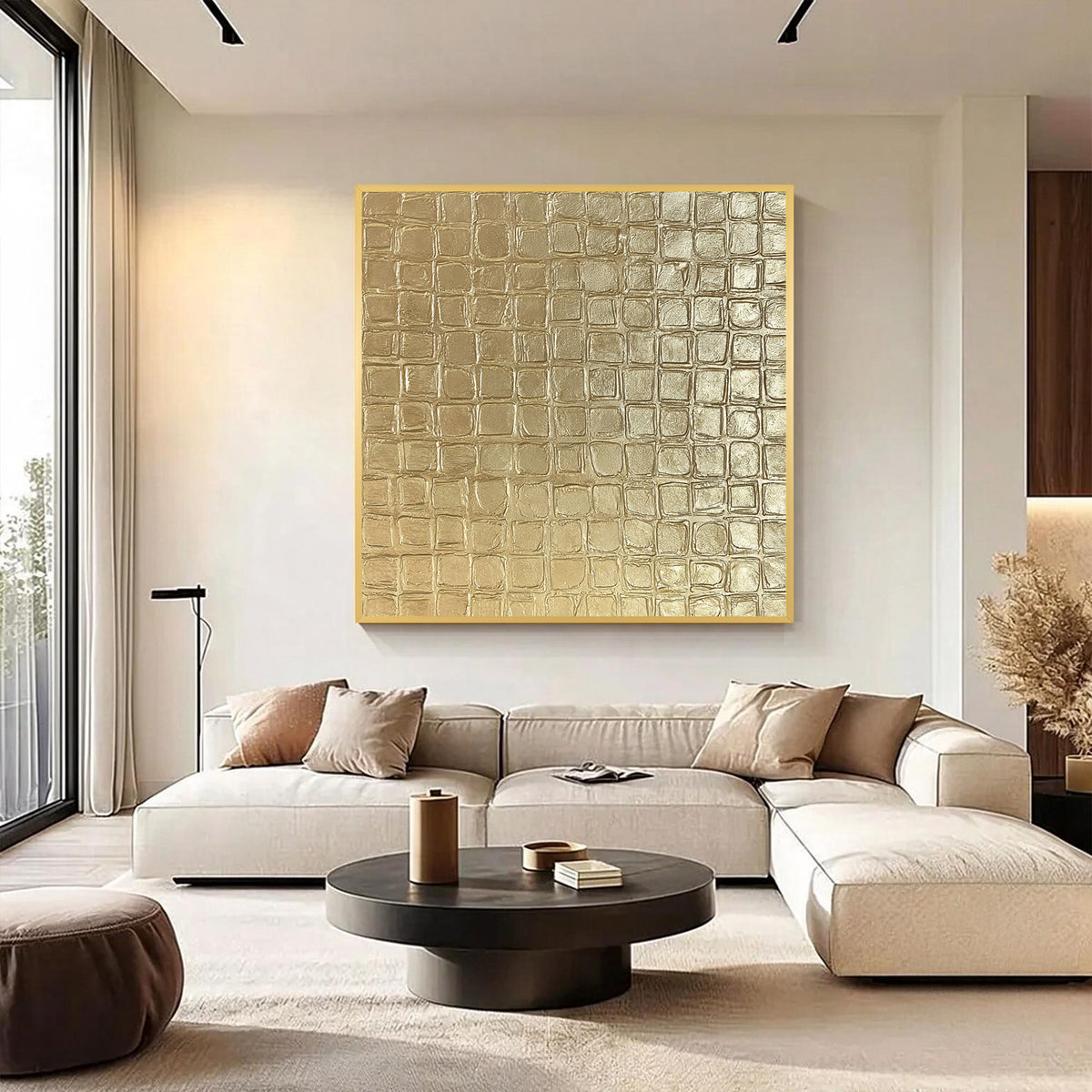 Gold Textured Abstract Wall Art