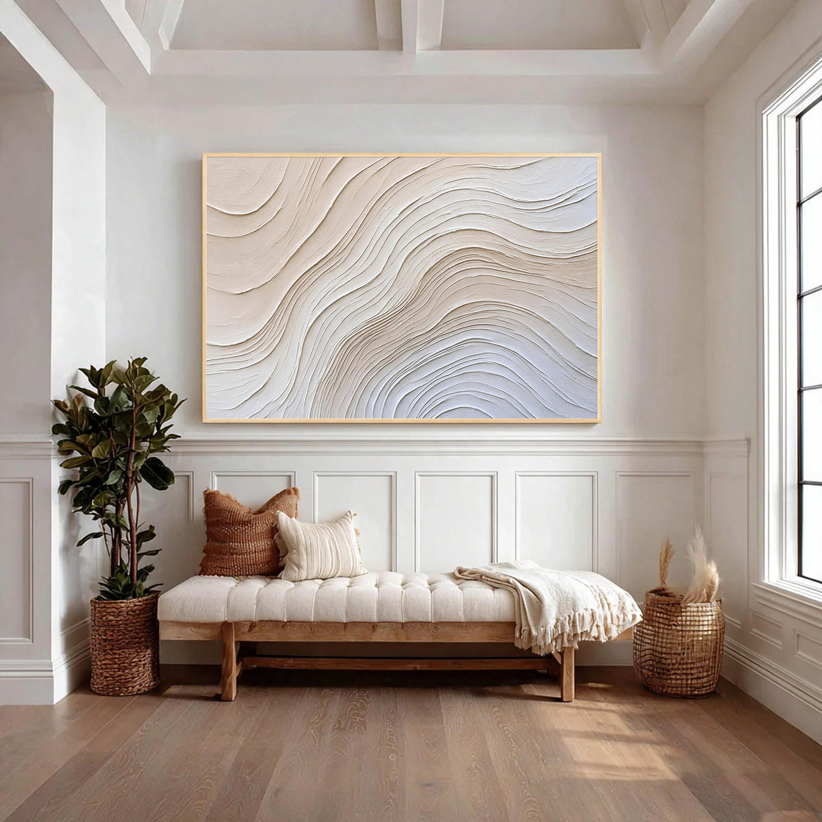 Neutral Abstract Textured Oil Painting