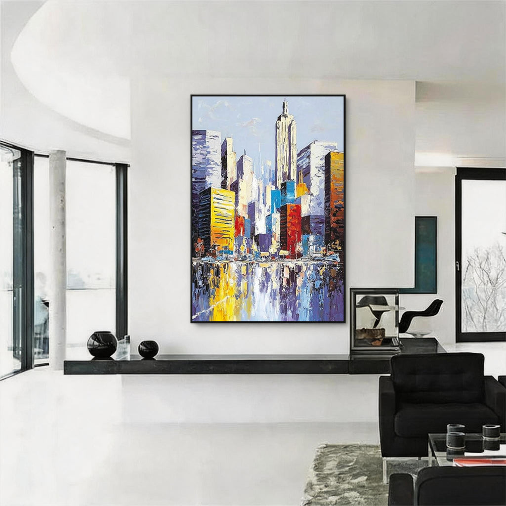 Modern Colorful Cityscape Wall Art