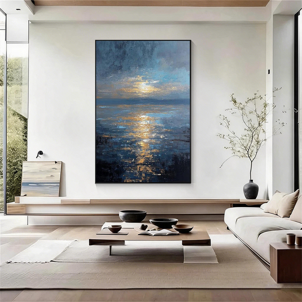 Blue Ocean Sunset Wall Art