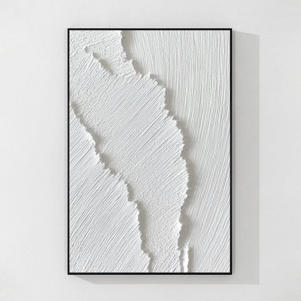White Textured Abstract Wall Art