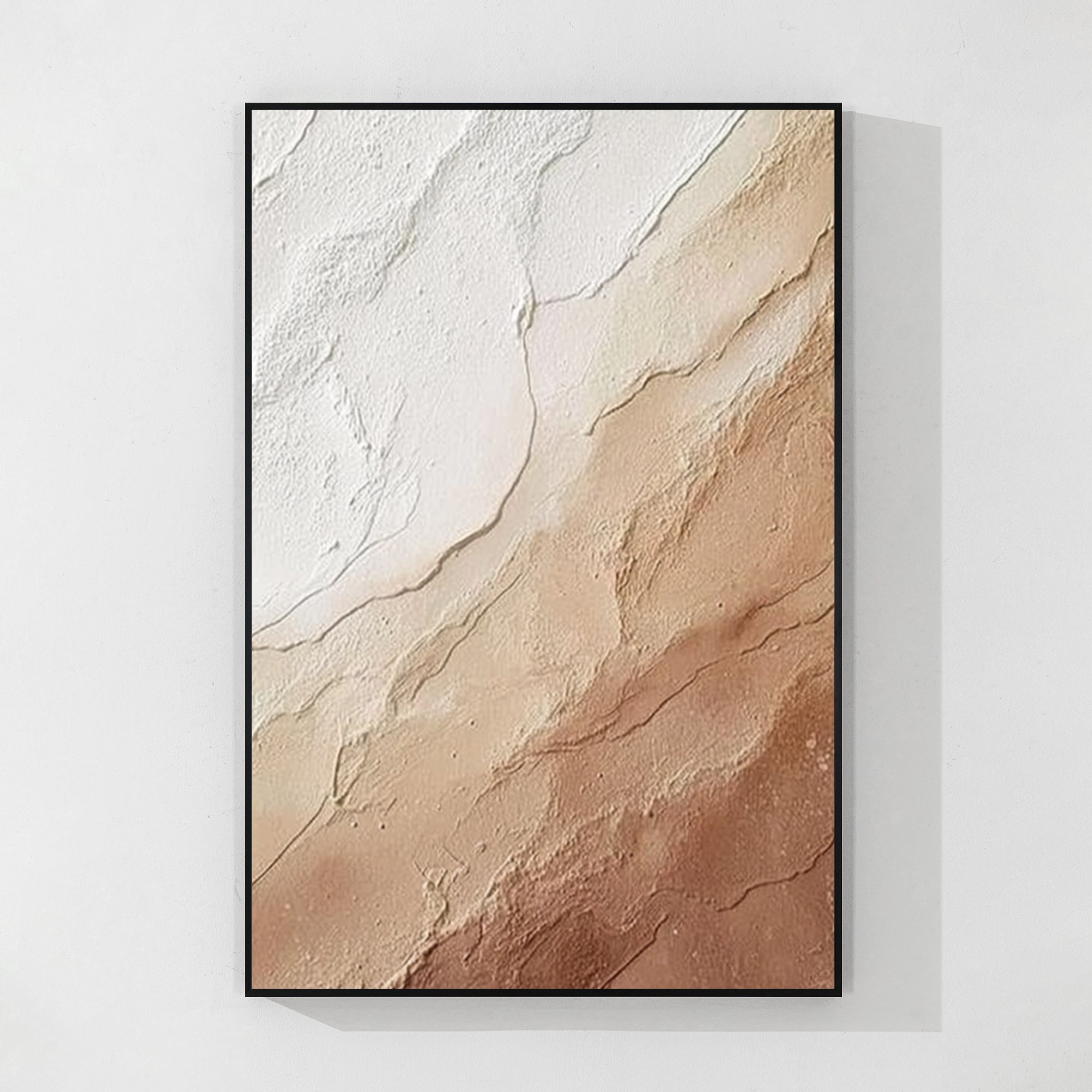 Neutral Beige Abstract Textured Wall Art