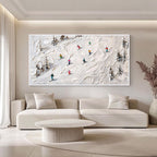 Abstract Skiing Textured Oil Painting_SW02