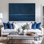 Deep Blue Abstract Ocean Oil Painting