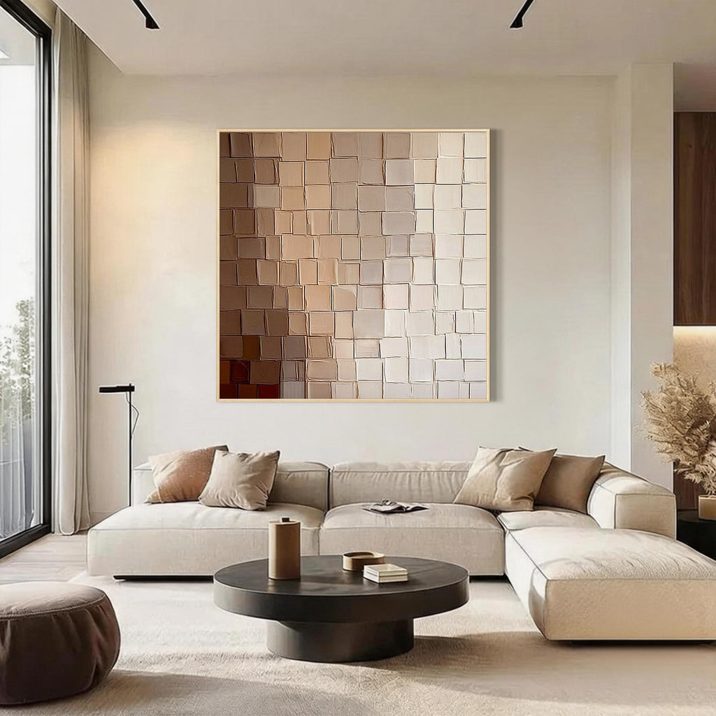Neutral Geometric Abstract Wall Art