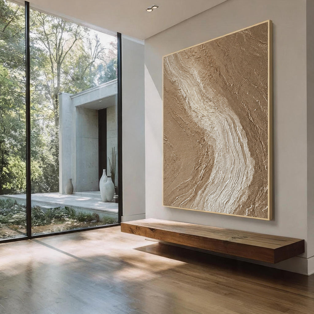 Neutral Textured Abstract Wall Art #006