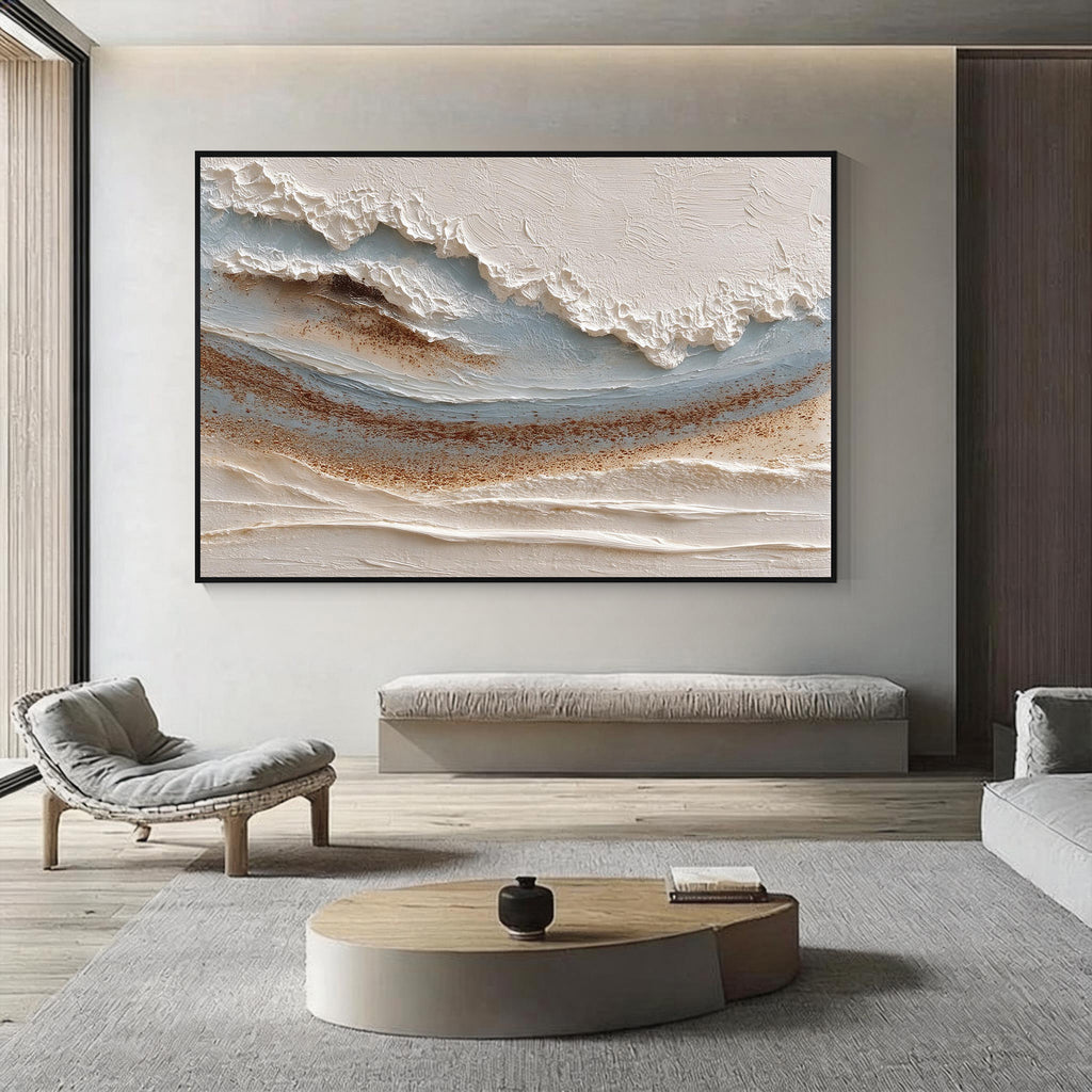 Textured Abstract Ocean Wave Wall Art