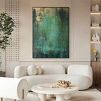 Emerald Green Abstract Textured Painting-WS001