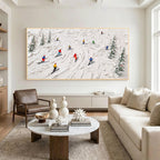 Abstract Skiing Textured Oil Painting_SW01