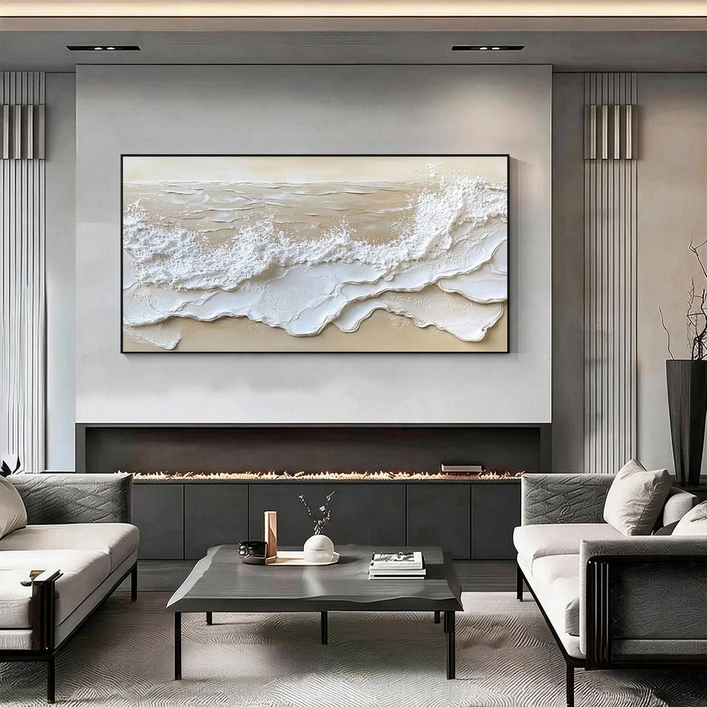 Textured Ocean Waves Oil Painting-ST75