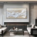 Textured Ocean Waves Oil Painting-ST75