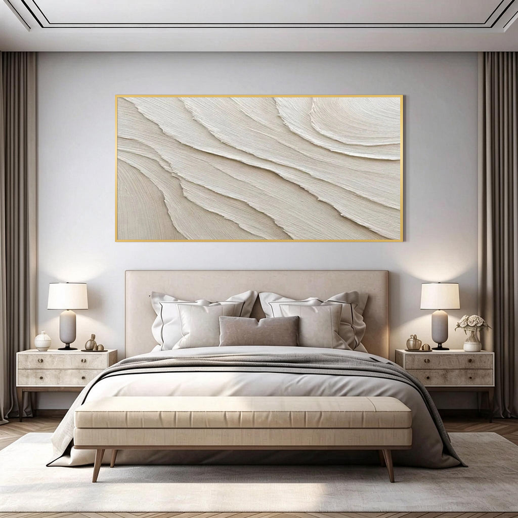 Ivory White Abstract Wall Art-WS002