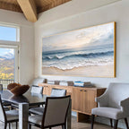 Ocean Waves Textured Canvas Wall Art
