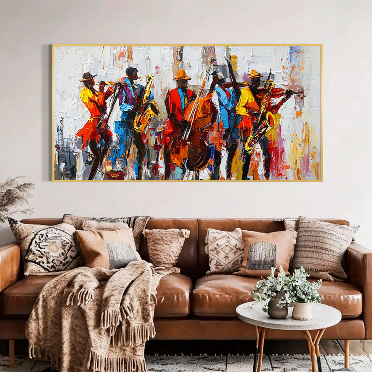Abstract Jazz Band Textured Canvas Wall Art