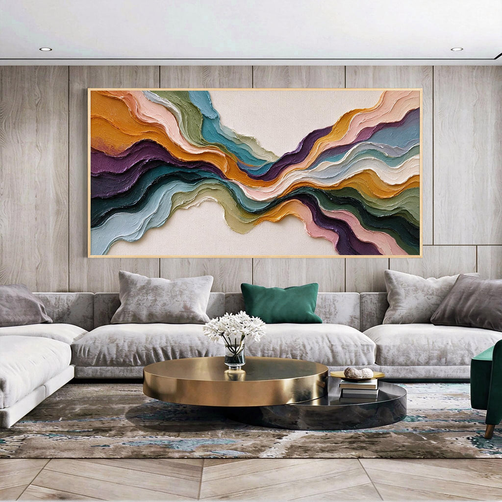 Colorful Abstract Textured Wave Painting-CF001