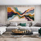 Colorful Abstract Textured Wave Painting-CF001