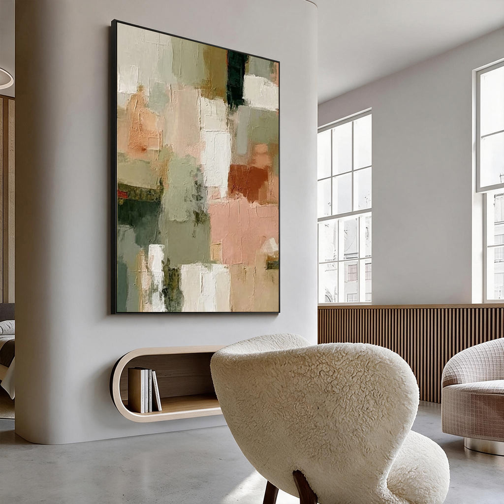 Neutrales abstraktes Wandbild mit Struktur #005