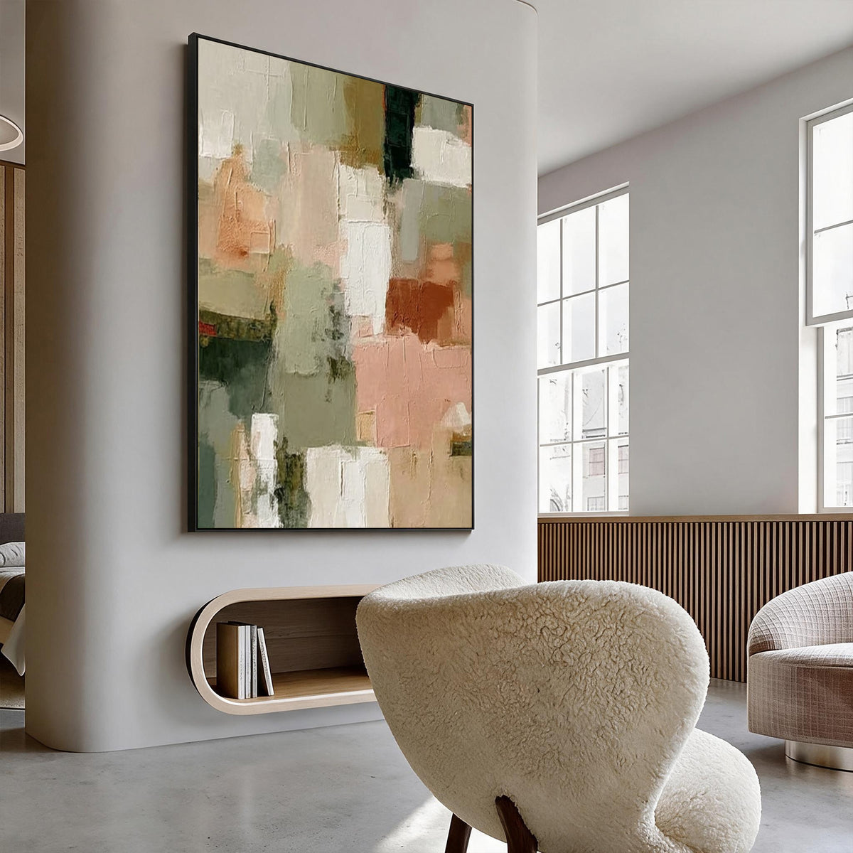 Neutral Textured Abstract Wall Art #005