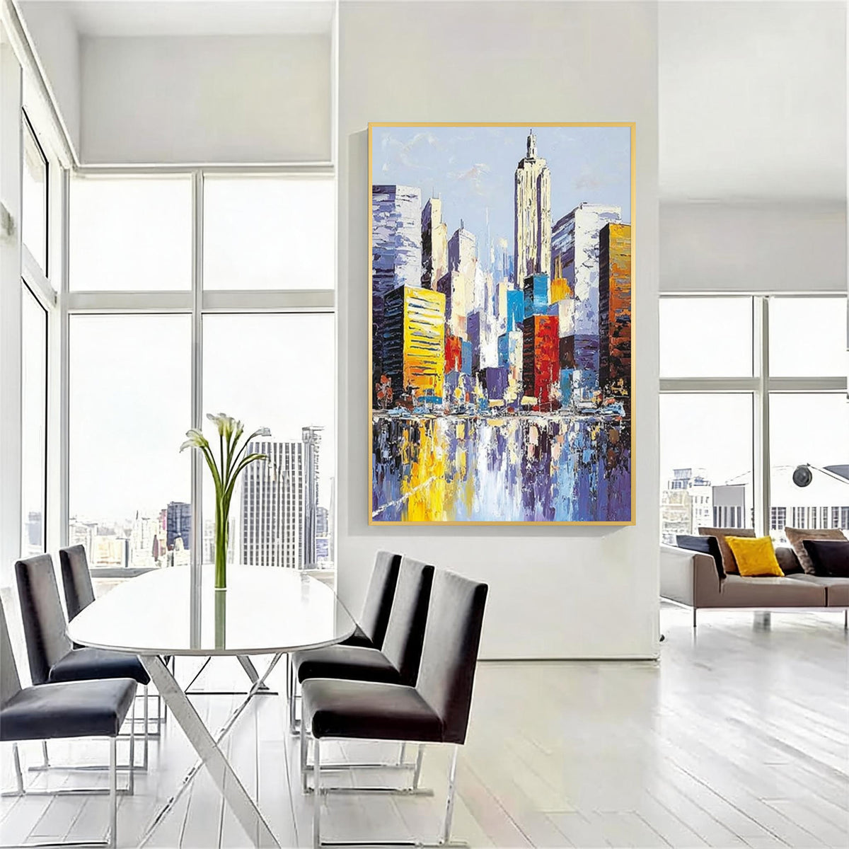 Modern Colorful Cityscape Wall Art